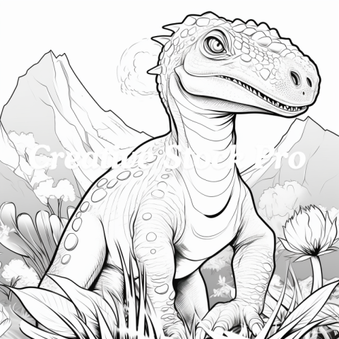 Dinosaur Journey Coloring Page for All Ages