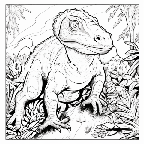 Dinosaur Drawing Coloring Page for Kindle Users