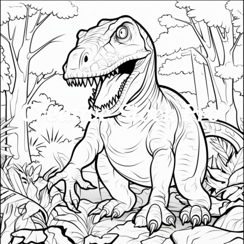 Happy Dinosaurs Coloring Page for Kindle