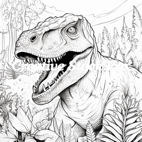 Friendly Dinosaur Coloring Page for Kids & Adults