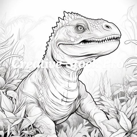 Roaring Dinosaur Coloring Page for Kindle