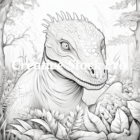 Dino Park Coloring Page for Kindle Users