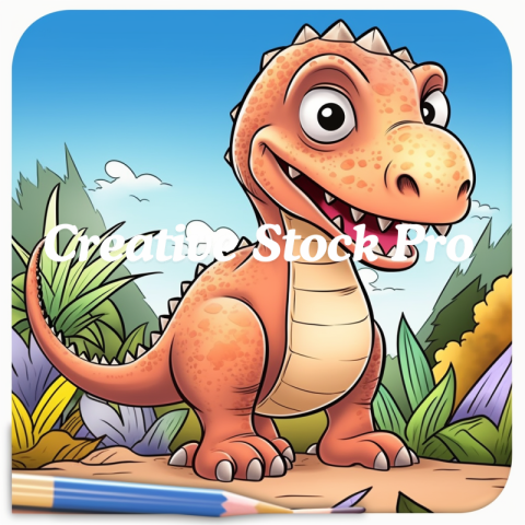 Dino Fun Coloring Pages for Kids & Adults