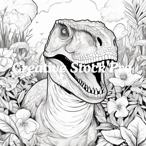 Dinosaur Coloring Page for Kindle: Fun for Kids & Adults