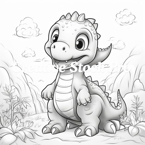 Free Dinosaur Friends Coloring Page for Kindle Users