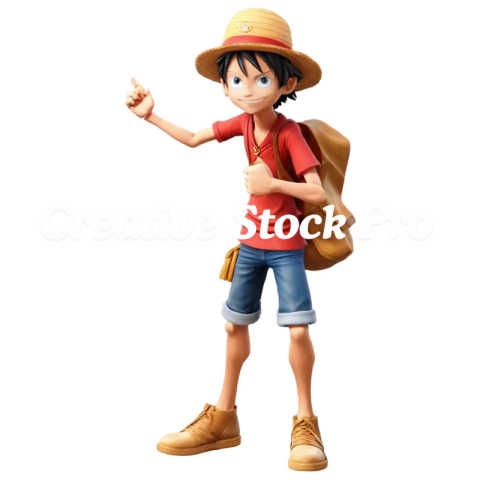 3D Luffy PNG Image Capturing the Essence of Adventure and Animation