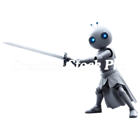 Chatbot with Sword PNG Image Enhance Your Digital Presence