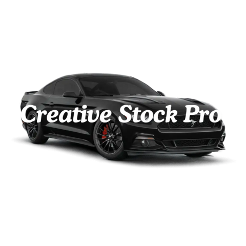 Create a HighQuality PNG Image of a Black Mustang with Shadow