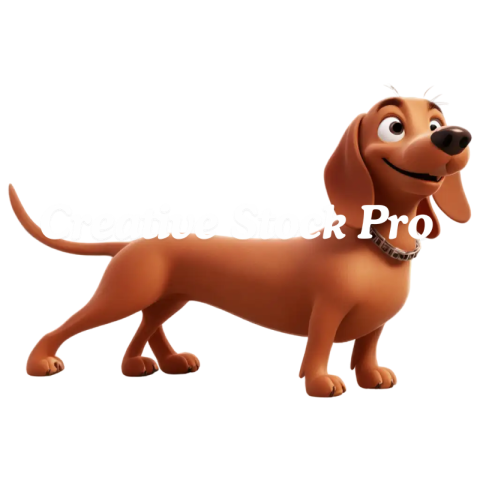 Cartoon Pixar Style Dachshund PNG Image Bring Whimsy and Charm to Your Projects