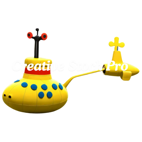 Explore the Yellow Submarine PNG Imaginative Illustration for Digital Projects