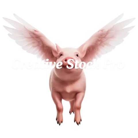 Flying Pig with Wings PNG Image Whimsical and Creative Artwork