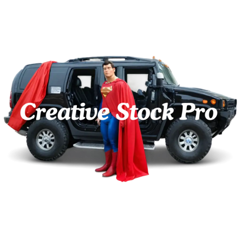 HighQuality PNG Image Superman on a Hummer H2