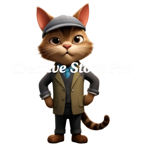 PNG Cat Character with Pipe in Alley Creative Illustration for Versatile Use