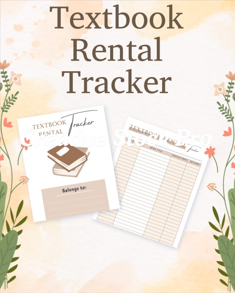 Editable Textbook Rental Tracker