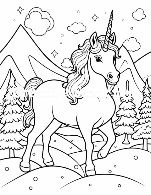 Snowy Unicorn Scenes