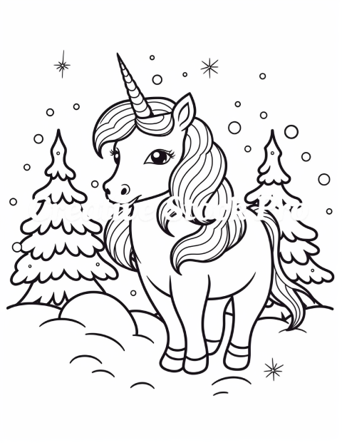 Free Winter Unicorn Scenes