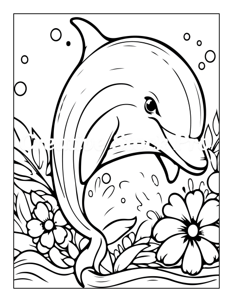 dolphin coloring page 01