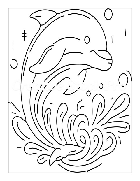 Free "Whimsical Dolphin with Sea Creatures"