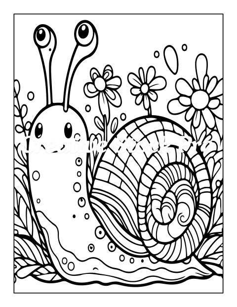 Free "Curious Snail Peeking from a Leaf"