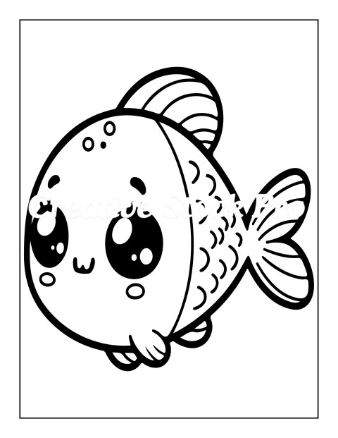 "Smiling Fish with Bubbles"