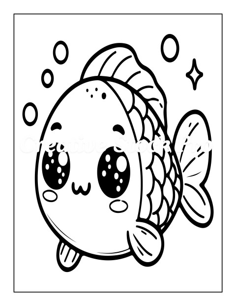 "Cute Fish with Seashell Treasures"