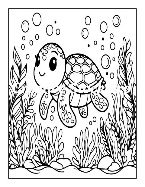 "Cute Turtle with a Decorative Shell"