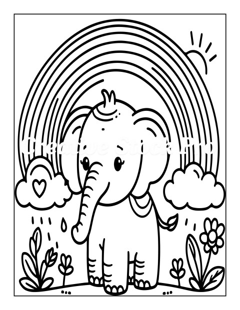 "Cute Elephant in a Tropical Forest"