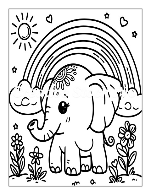 "Elephant in a Magical Garden"