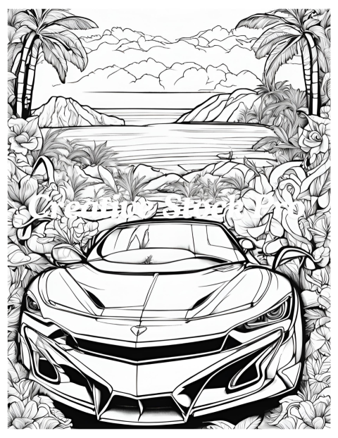 Printable Cars Coloring Pages for Kids & Adults