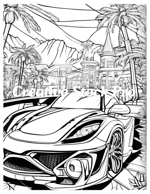 Free Classic Car Coloring Pages for Kids & Adults