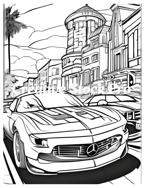 Cartoon Cars Coloring Pages for Preschoolers