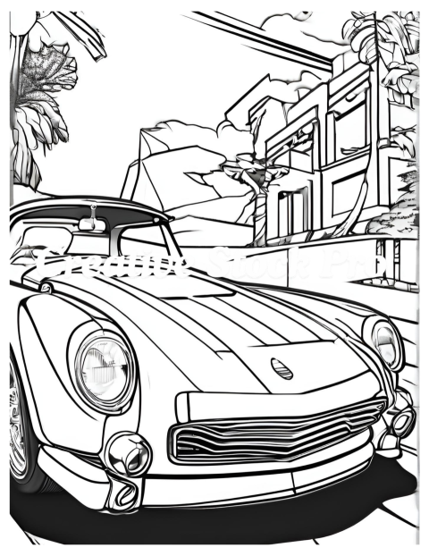 Vintage Car Coloring Pages for Adults