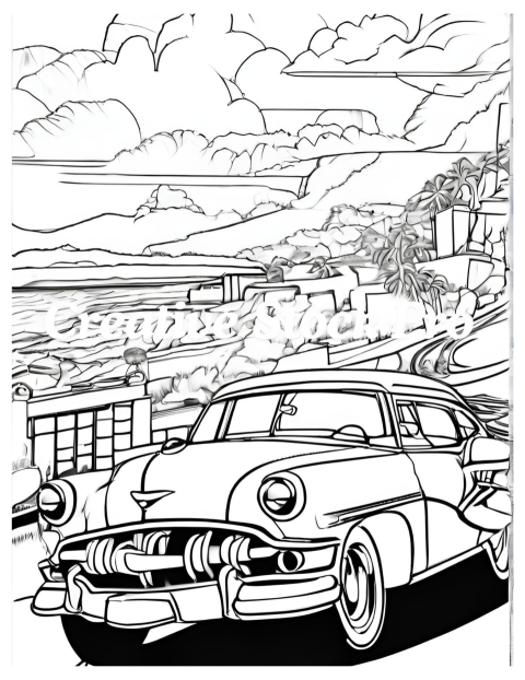 Super Car Coloring Pages for Kids & Adults