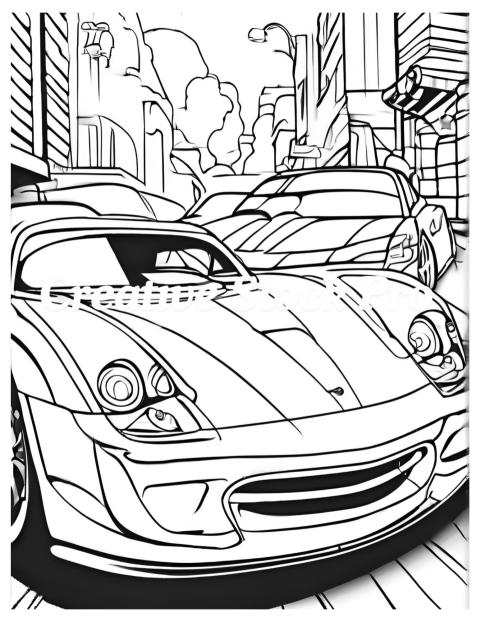 Luxury Car Coloring Pages for Adults