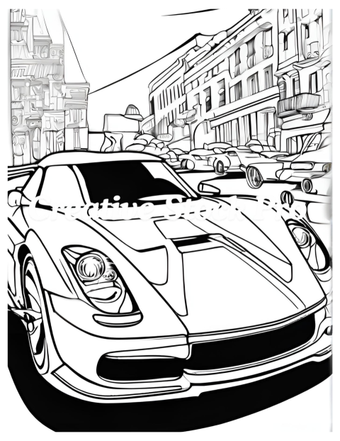 Family Cars Coloring Pages for Adults