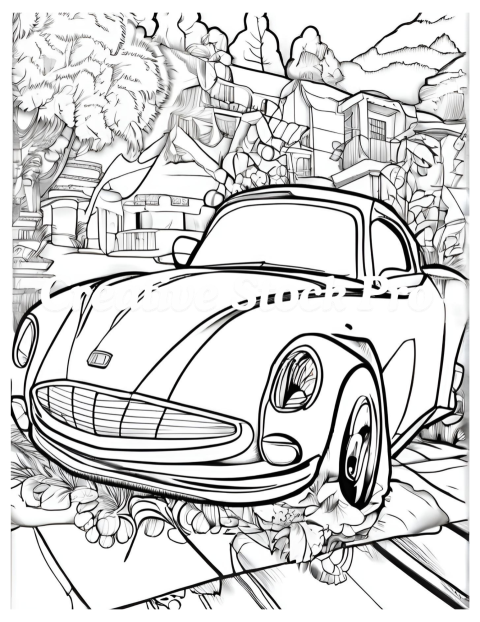 Free Exotic Car Coloring Pages for Adults