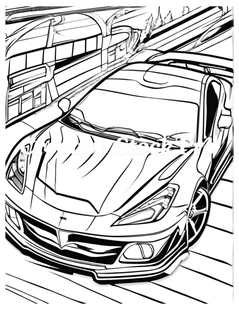 Hybrid Car Coloring Pages for Kids & Adults