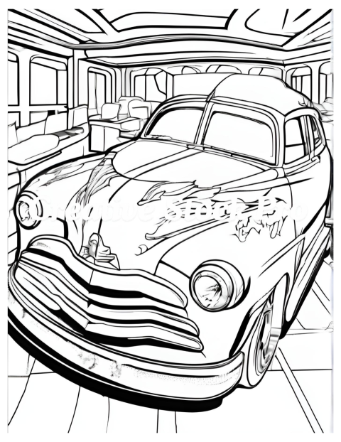 Free Drift Car Coloring Pages for Kids