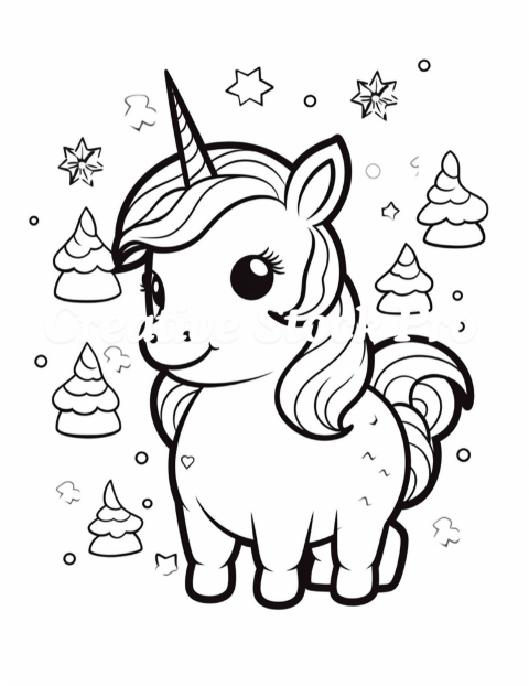 Free Unicorns by the Christmas Tree