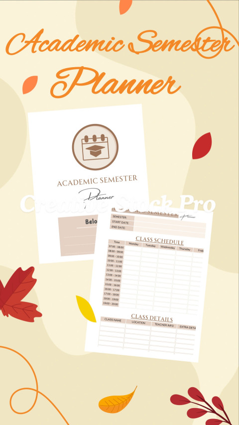 Editable Academic Semester Planner