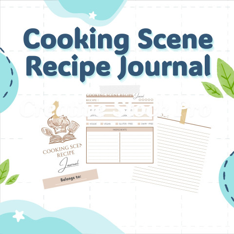 Editable Cooking Scene Recipe Journal