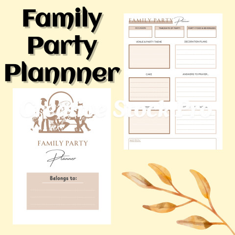 Editable Family Party Plannner