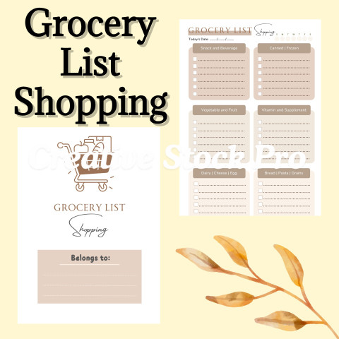 Free Editable Grocery List Shopping