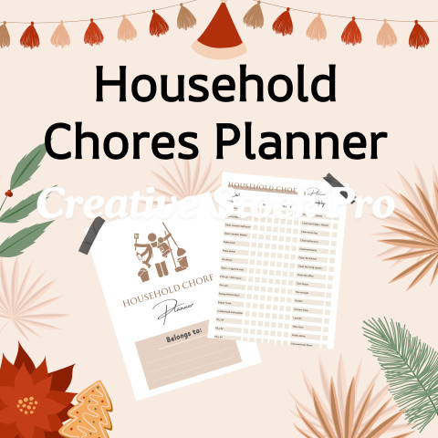 Editable Household Chores Planner