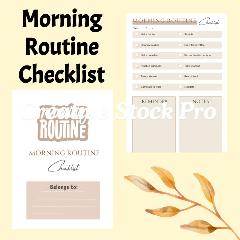 Editable Morning Routine Checklist