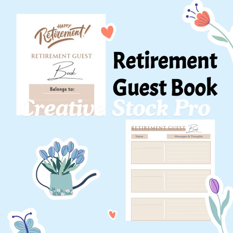 Editable Retirement Guest Book