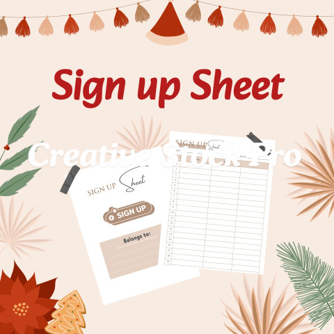 Editable Sign up Sheet