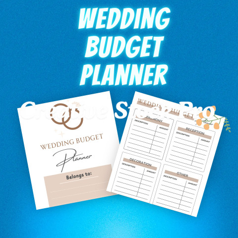 Free Editable Wedding Budget Planner