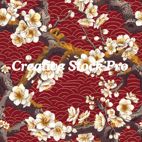 Japanese Cherry Blossom Repeat Designs