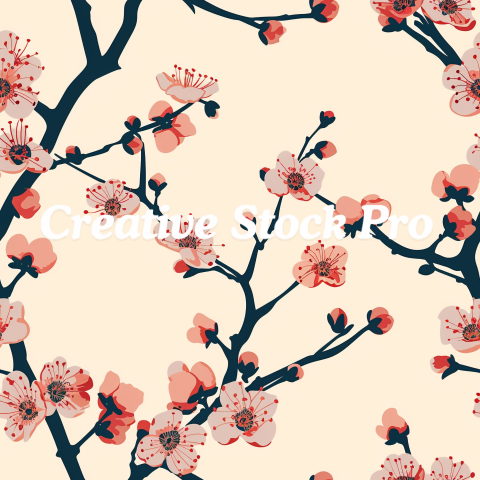 Delicate Cherry Blossoms Patterns Bundle